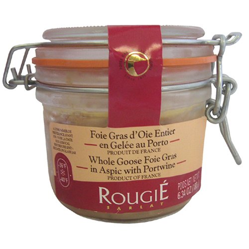 Rougie Whole Goose Foie Gras in Port Wine - 6.34 oz in Mason Jar by Bemka.com