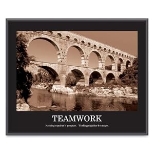 Advantus Framed Motivational Print, Teamwork, Sepia-Tone, 30 x 24 Inches, Black Frame (AVT78162)