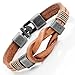 URBAN JEWELRY Tan Leather Nautical Knot Bracelet for Him and Her, Unisex, Leather, 8
