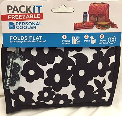 Packit Pk2 Packable/freezable Lunch Bag Keeps Food & Drinks Cool for 10 Hrs - Floral Black