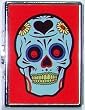 Retro Hand Made RED SUGAR SKULL Billfold / ID Holder Cigarette Case