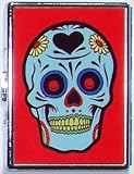 Retro Hand Made RED SUGAR SKULL Billfold / ID Holder Cigarette Case