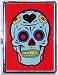 Retro Hand Made RED SUGAR SKULL Billfold / ID Holder Cigarette Case