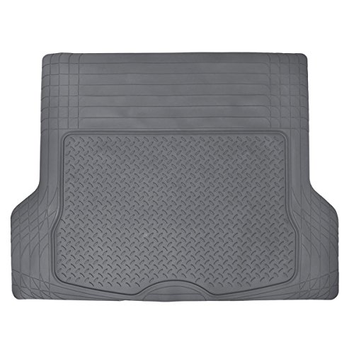 MotorTrend Premium Odorless Heavy Duty Trimmable High Grade Rubber Cargo Floor Mat (Gray) (43.2