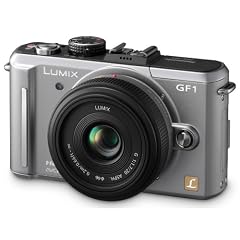 Panasonic Lumix DMC-GF1 Systemkamera (12 Megapixel, 7,6 cm Display, HD-Video, LiveView, Bildstabilisator) inkl. 14-45 mm Objektiv titan-silber