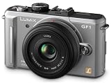 Panasonic Lumix DMC-GF1 Systemkamera (12 Megapixel, 7,6 cm Display, HD-Video, LiveView, Bildstabilisator) inkl. 14-45 mm Objektiv titan-silber