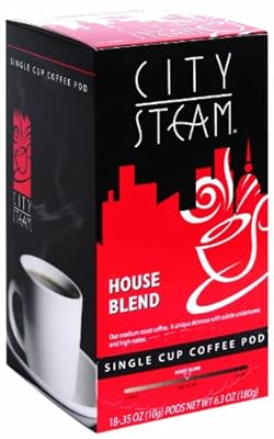 City Steam 17535 House Blend Single Cup Coffee Pods, 18-count