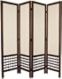 5 1/2 ft. Tall Open Lattice Fabric Room Divider Burnt Brown 4 Panel