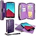 G4 Case, LG G4 Case, Cellularvilla LG G4 Wallet Bag Case, Premium Pu Leather Flip [7 Card Slots] Pocket Case, [Zipper Wallet] with Hard Soft [Magnetic Detachable] Back Cover for LG G4 (Purple)
