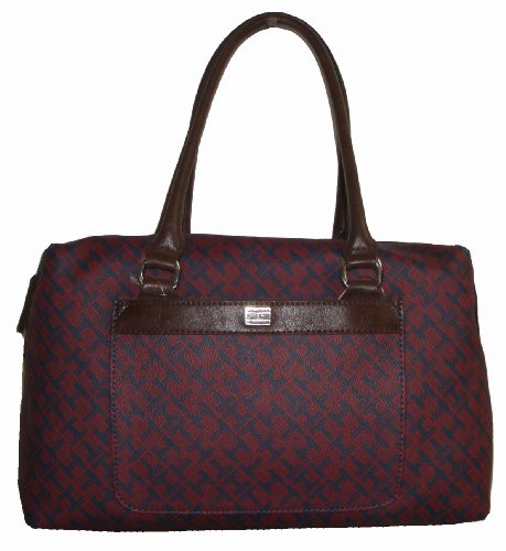 Womens Tommy Hilfiger Satchel (Burgundy/Navy Alpaca)