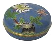 Chinese cloisonne trinket box, round - 4"D