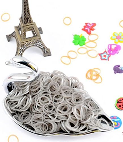 RAINSTORM Loom Rubber Bands Accessory Kit Set for Bracelets with S-clips and Plastic Loom Hook/Lead and Latex Free,Safe for Children/20 Beautiful Colors as Pictures and 600pc Rubber Bands for Each Color/Silver