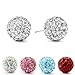 Authentic Diamond Color Crystal Disco Ball Stud Earrings. Many Colors & Sizes.