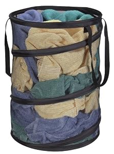 Household Essentials Pop-Up Mesh Hamper, Black