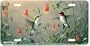 Hummingbird & Columbine - Birds - Wildlife Art Print - License Plate Tag By Hautman Brothers From Airstrike
