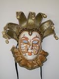 Venetian Masquerade Carnival Wall Mask - Yellow with Music Design
