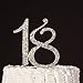 Ella Celebration 18 Cake Topper for 18th Birthday Party Gold Crystal Rhinestone Decoration (Gold)