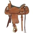 16" Chestnut Basket Stamped Cowhorse Working Saddle by Crates 4533