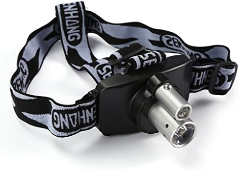 Goldhik Double Bulbs Ultra Bright LED Headlamp Rechargeable Battery for Camping, Hunting, Fishing, Hiking,etc Outdoor Activities