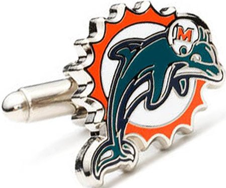 Cufflinks Inc Men's Miami Dolphins Cufflinks Green/Orange
