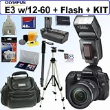 Olympus Evolt E-3 10.1MP Digital SLR Camera with Mechanical Image Stabilization with ED 12-60mm f/2.8-4.0 Lens and FL-50R Flash + Olympus HLD4 Battery Holder + 4GB Deluxe Accessory Kit