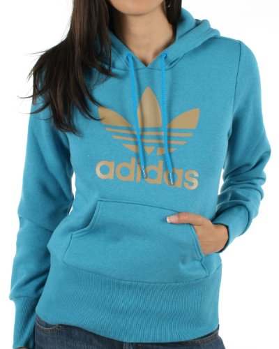 Adidas Damen Kapuzenpullover Trefoil, ruby blue/clear sand, 34, O57488 Preisvergleich