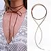 Akak Store 1Pcs Simple Fashion Punk Brown Chenille Choker Long Velvet Rope Silver Plated Tube Necklace for Women Girls
