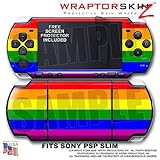 Rainbow Stripes WraptorSkinz Skin and Screen Protector Kit fits Sony PSP Sl ....