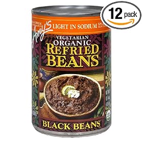 Amy's Light in Sodium Organic Refried Black Beans, 15.4-Ounce Cans (Pack of 12)