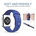 Teslasz Apple Watch Band,Soft Silicone Replacement Sport Wristbands Straps for Apple Watch (Royal Blue 38 MM)
