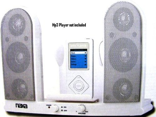 Naxa NAS-3001 Black Portable MP3 iPod Dock Station USB Speaker System