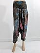 Womens Boho Aladdin Style multi Brown Hippy Pants Printed Cotton Capri 38"