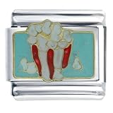 Glass Movie Popcorn Bag Italian Charms Bracelet Link