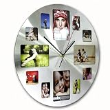 Wanduhr rund mit 12 Fotorahmen - Bilderwanduhr Fotogalerievon "Relaxdays"
