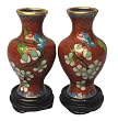 Chinese cloisonne vases - set of 2, 3"H, stands included