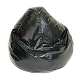 Jet Black Kids Large Wetlook Beanbag By Elite Furniture