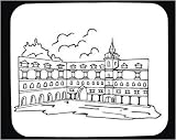 Mouse Pad with San Francisco, black and white, courtyard, structure, California, building, construction, architecture