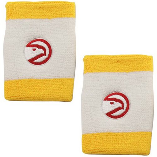 NBA adidas Atlanta Hawks Gold Trim Team Logo Wrist Sweatbands