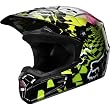 Fox Racing Checked Out Men's V1 Off-Road Motorcycle Helmet w/ Free B&F Heart Sticker Bundle - Green