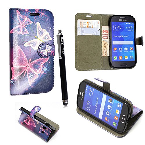  Samsung Galaxy A5 Premium PU Leather Magnetic Flip Wallet Case Cover Pouch +STYLUS (Blue Butterfly Book)