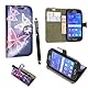  Samsung Galaxy A5 Premium PU Leather Magnetic Flip Wallet Case Cover Pouch +STYLUS (Blue Butterfly Book)