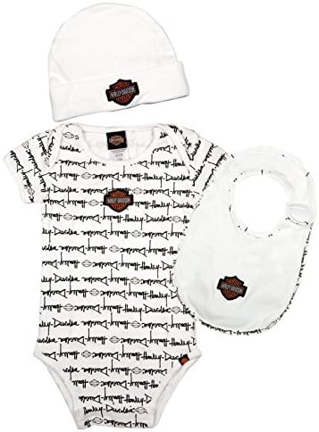 Harley-Davidson Boys Baby Creeper 3-piece Boxed Gift Set