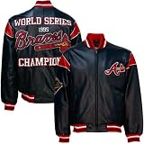 Atlanta Braves Navy Blue Leather World Series Champions Commemorative Jacket