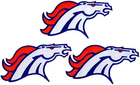 3 Pieces, Denver Broncos NFL Embroidered Iron on Patch Logo National Football League