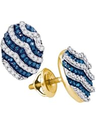0.45CTW BLUE DIAMOND MICRO-PAVE EARRING