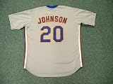 HOWARD JOHNSON New York Mets 1987 Majestic Cooperstown Throwback Away Baseball Jersey, MEDIUM