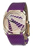 Gerald Genta ORJ-X-50-999-STBDS82 Octo Purple, Rose Gold, and Diamonds Dial Leather Sea-Snake Women's Automatic Jumping Hour Watch