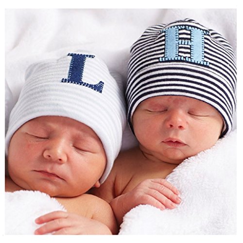 Mudpie Baby Boy's Initial Newborn Hat