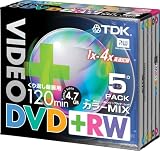 TDK DVD+RWϿ����120min4��® ���顼�ߥå���5��ѥå� DVD+RW120X5MG