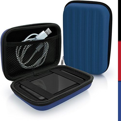 iGadgitz Blue EVA Hard Travel Case Cover for Seagate Backup Plus+ For Mac, Wireless Plus Mobile Storage Portable External Hard Drives